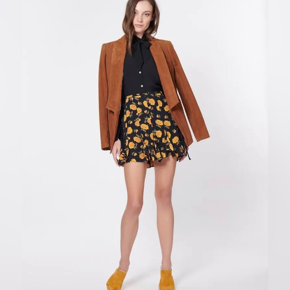 NWT Veronica Beard Weller Floral-Print Flounce Mini Skirt
